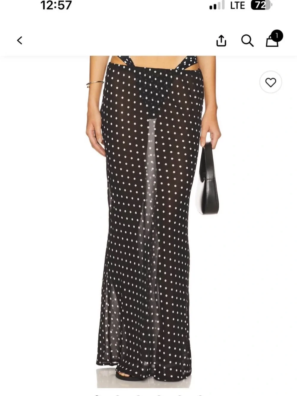 Black Polka Dot Maxi Skirt - Sleek Flowy Silhouette